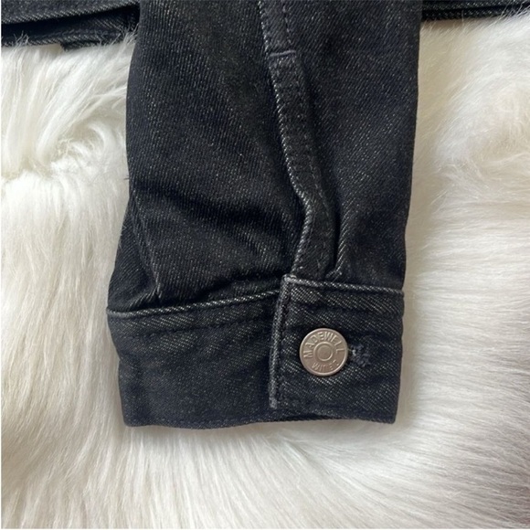 Madewell Boxy Crop Jean Jacket Cotton Lunar Black - Picture 9 of 12